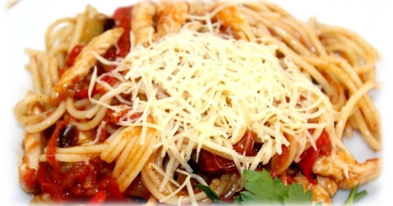 Pasta with dried tomatoes and cedar nut oil