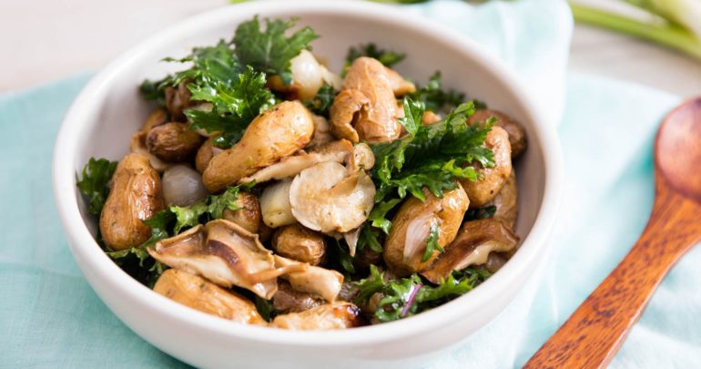 Mushrooms salad with Cedar Nut Oil