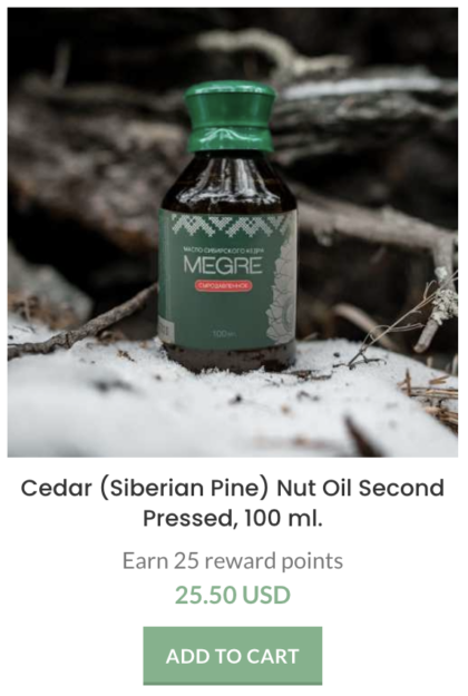 cedar nut oil cooking